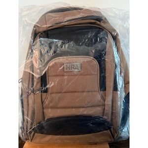 NRA Desert Tan Nylon 18 inch Computer Backpack Bag Travel Tactical Heavy Duty
